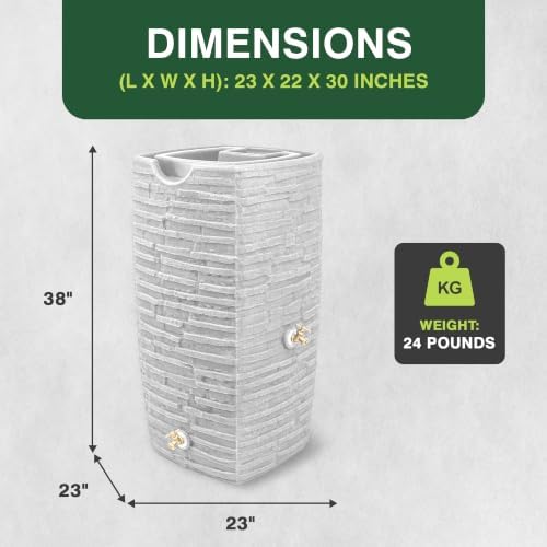 Good Ideas Impressions Riverwalk Rain Water Collection Barrel, 50 Gallon - Image 3