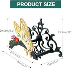 Sungmor Cast Iron Garden Hose Holder, Heavy Duty Wall Mounted Hose Hanger, Decorative Butterfly Water pipe Organizer, Hose Reel Rack for Outside, Garden Yard Decor - Image 5