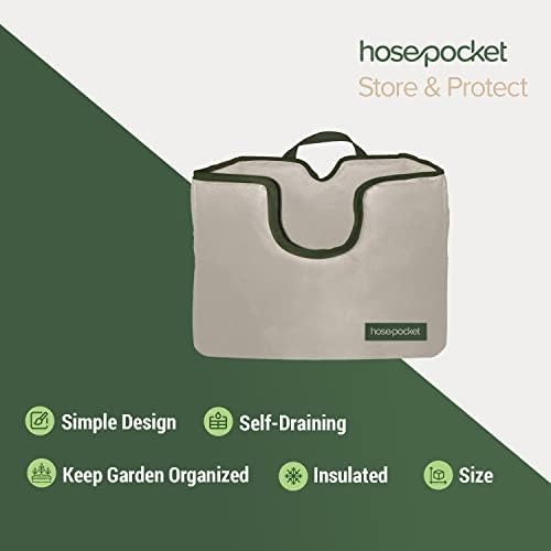 Expandable Garden Hose Holder by Hose Pocket – Store Your Expandable Garden Hose Neatly and Simply – Size Small Designed for 25-50 ft. Hose (Small) - Image 5