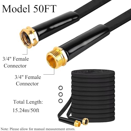 SagaSave 50FT Non-Expanding Garden Hose, Light & Flexible Water Hose - Burst-Resistant, Kink-Free, High-Pressure, All-Weather Use for Lawns, Gardens, and Outdoor Cleaning - Image 2