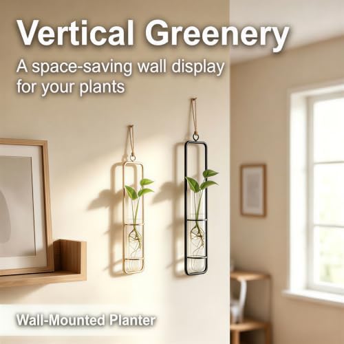 METALLIXITY Hanging Clear Glass Hydroponic Plant Propagation Tube Vase 3Pcs - Image 4