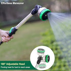 FANHAO Metal Garden Hose Wand, 16-Inch Heavy Duty Watering Wand with 9 Spray Patterns, 180° Rotating Long Garden Hose Nozzle Thumb Flow Control, Ideal to Water Hanging Baskets and Shrubs -Green - Image 5