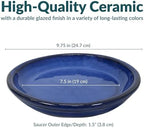 Sunnydaze 7" Ceramic Plant Saucers for Planters, 2pk, Imperial Blue - Image 5