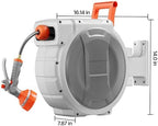 1/2 Inch x 84 Ft Wall Mounted Retractable Hose Reel, Grey - Image 2