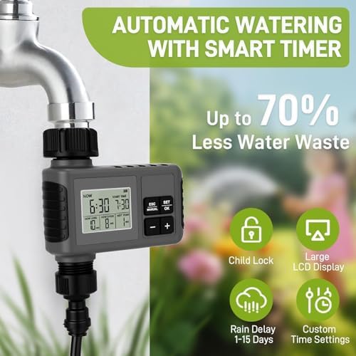 66FT Drip Irrigation System with Water Timer, Automatic Garden Watering Kit - Image 2