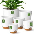 6 Size Self Watering Pots for Indoor Plants, Flower Plant Pot, White by Unknown