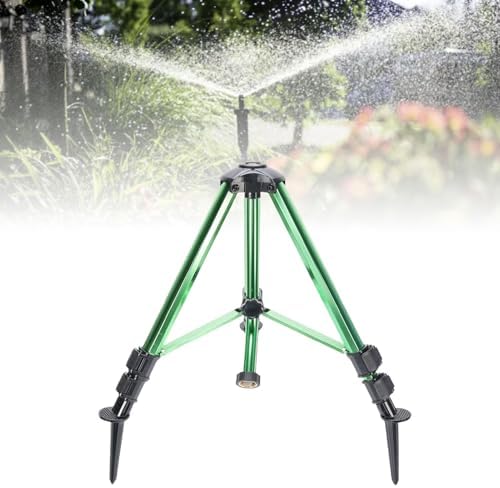 Luocute Heavy Duty Brass Nozzle Tripod Sprinkler, 360 Degree Large Area Coverage, Compatible with Most 3/4 Inch Garden Hoses, Adjustable Height 16-37in, Waters Up to 35ft - Image 7