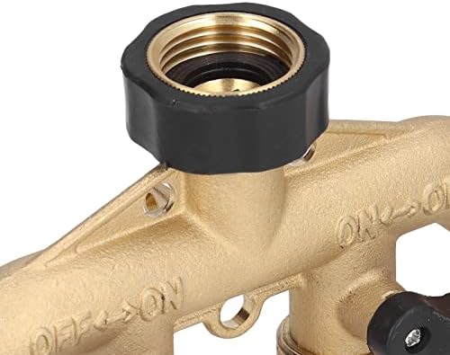 Brass 4 Way Hose Faucet Manifold Splitter for Garden Hose Distributor (US Plug) - Image 4