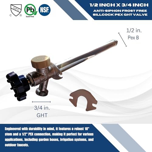 1 Pack XFITTING Anti-Siphon Sillcock 10 in, 1/2 in Pex x 3/4 in GHT - Image 4