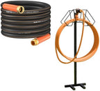 Giraffe Tools Garden Hose 50ft x 3/4" and Garden Hose Holder with 4 Spikes Holds 150FT, Freestanding by GiraffeTools