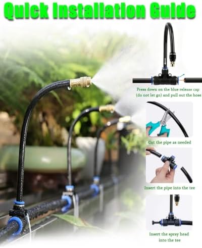 360° Bendable Irrigation System Kit, Adjustable Water Outlet Cooling Mist - Image 4