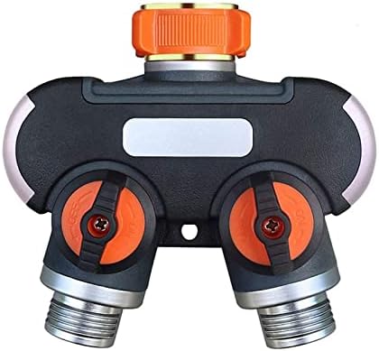 2-Way Garden Hose Connector, Faucet Adapter Attaches 2 Hoses to 1 Spigot, Faucet Connector with Valve, Garden Hose Splitter by Unknown