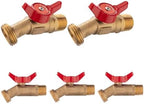 5Pack Seelink 1/2" MIP x 3/4" Male GHT Hose Bibb Valve by Seelink