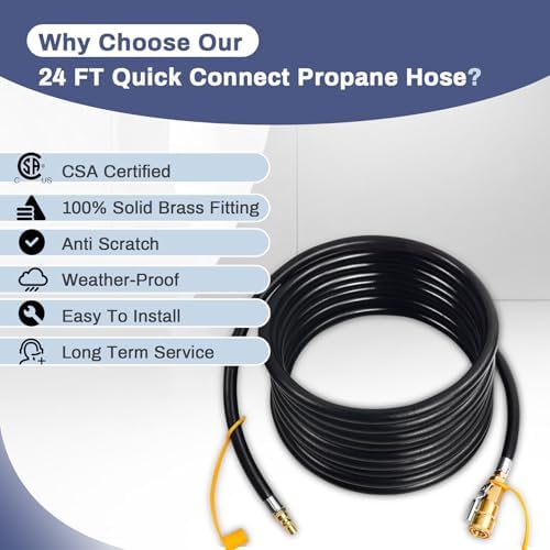 Upgraded 24FT RV Quick Connect Propane Hose for RV to Grill - Image 5