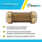 SharkBite 1 Inch PVC Slip Coupling, Push to Connect Brass Plumbing Fitting, PVC Pipe, UIP3020A - Image 6