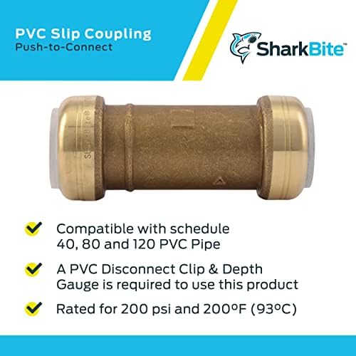 SharkBite 1 Inch PVC Slip Coupling, Push to Connect Brass Plumbing Fitting, PVC Pipe, UIP3020A - Image 6