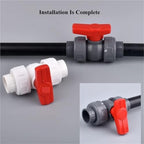 Expandable Garden Hose Repair Kit 15PCS Hose Connector with Double Union Ball Control Red White Valve, Garden Watering Irrigation System Water Pipe Fittings(Inner Dia 25mm) - Image 4