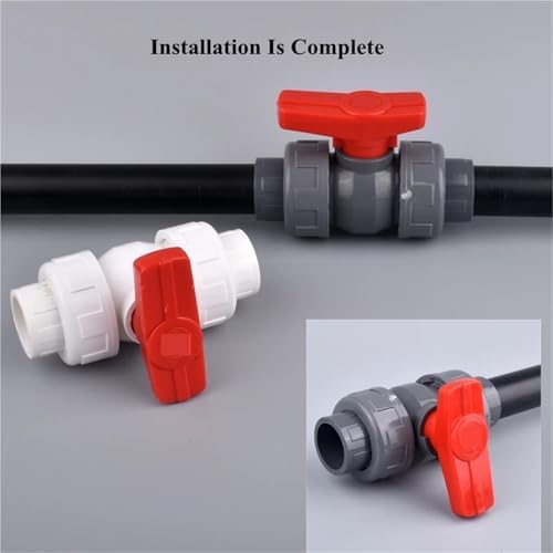 Expandable Garden Hose Repair Kit 15PCS Hose Connector with Double Union Ball Control Red White Valve, Garden Watering Irrigation System Water Pipe Fittings(Inner Dia 32mm) - Image 3