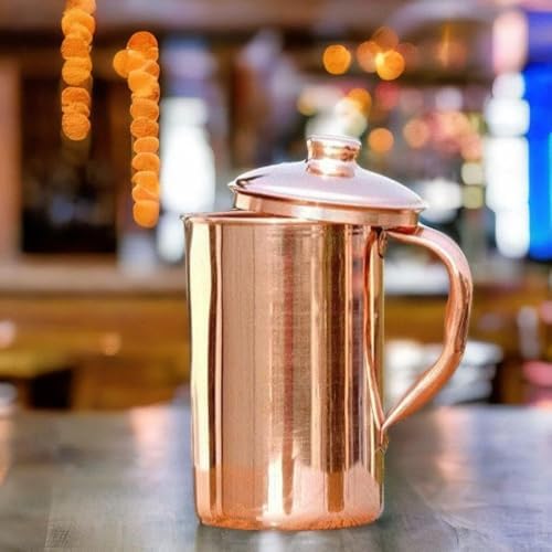 100% Pure Copper Pitcher 50.72 Oz / 1500 ml | Drinking Water Traditional Plain Pitcher With Lid | Copper Jug Handle Water Bottle | Ayurveda Health Benefits | Serving Water in Daily Use - Image 7