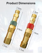 Regulator to Hose Quick Connect Fittings Set with Check Valves for Torch Welding, Brass Torch to Hose Set Replace QDB30 312-QDB30 - Image 4