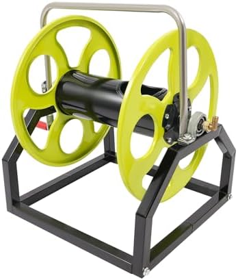 Garden Hose Reel, Metal Hose Reel, for 328.1 Feet of Standard 0.55-Inch Garden Hose, Wall/Floor Mount Metal Hose Reel（Hose not included), for Home, Gardening, Etc by haedspup