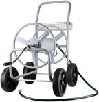 Hose Reel Cart, Garden Hose Reel Cart Holds Up to 250 ft of 5/8" Hose, Heavy Duty Water Hose Cart with 4 Wheels, Powder Coated Steel Garden Hose Storage Organizer with Storage Basket for Yard Lawn by Unknown