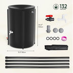 VINGLI Collapsible Rain Barrel Portable Rain Collection (Black, 132 Gallon) - Image 3