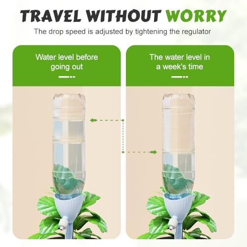 Self Watering Spikes, 4/8 Pack Automatic Plant Waterer with Adjustable Valve, Drip Irrigation Stakes for Indoor & Outdoor Plants, Self Watering Insert Devices for Garden, Vacation (8, Mix) - Image 3