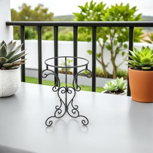 VANZACK Wrought Iron Gazing Globe Stand Bird Bath Pedestal Base for Garden - Image 5