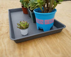 VUWEZ 2 Pack Plant Growing Nursery 1020 Trays, Plant Saucer Tray, Heavy Sturdy Seed Starting Trays, Plant Starter Trays for Indoors No Holes, Seed Starter Growing Tray (22"x11.2", Gray) - Image 6