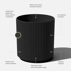 Veradek Round Demi Planter Pots for Indoor/Outdoor Garden Use, Made from Plastic-Concrete Mix with Drainage Holes, Perfect for Small to Large Succulent Plants, Flowers, Modern Interior Plants - Image 2
