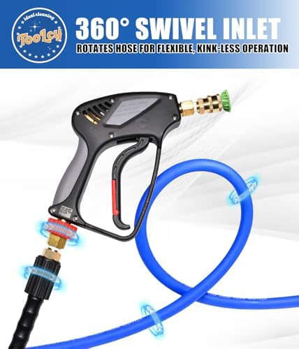TOOLCY Pressure Washer Hose and Gun Kit 50ft Kink Resistant 3/8" & M22-14mm - Image 2