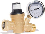 RVAQUA M11-45PSI Adjustable Water Pressure Regulator for RV Camper - Essential RV Accessories with 160 PSI Gauge, Inlet Stainless Screened Filter - Lead-Free Brass RV Water Pressure Reducer by Kozyvacu
