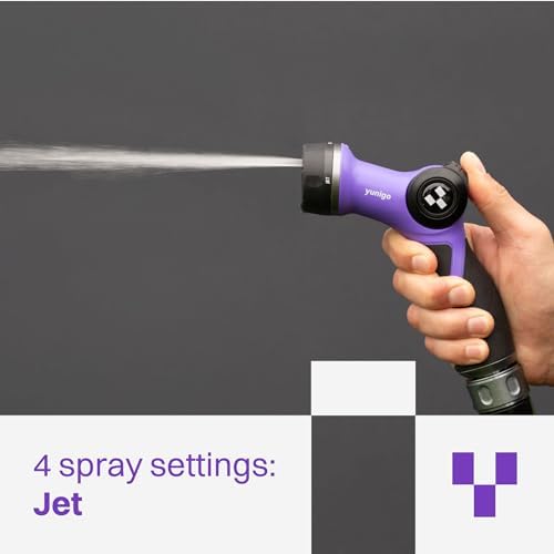 SPRAY NOZZLE, 4-Pattern Water Hose Nozzle with Thumb Flow Control, Ergonomic Grip & Metal Connector, Fits Standard Garden Hoses - Image 5