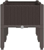 Elevated Garden Planter Box Brown PP Rattan Look 31.5x15.7x16.5 - Image 4