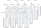 PATIKIL 18 Pcs 250ml Plastic Wash Bottles, Multi-purpose, Plant Care, Cleaning, Lab Use, Chrome Finish, Transparent, Reusable, 8 Ounce, High Density Polyethylene, Slim Neck Bottle by PATIKIL