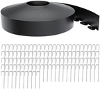 Landscape Edging 4 Inch Tall 100FT with 110Pcs Metal Spikes, Plastic Garden Edging Border Landscape Edging Border Lawn Edging for Landscaping, Flower Bed, Yard by LXVOOEE