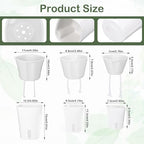 18 Pcs Self Watering Pots 3 Sizes Plastic Self Watering Planters Small Flower Plant Pot with Inner White Pot for Indoor House Plants, Flower (3", 4", 5") - Image 2