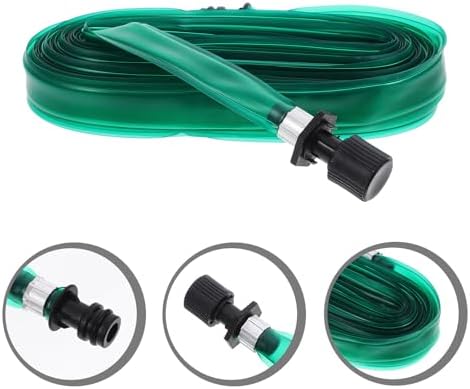 Sewroro Pvc Garden Soaker Hose with Holes for Farm Plant Irrigation and Yard Flat Watering, 15m Green Drip Irrigation Hose for Lawn and Garden Cooling - Image 7