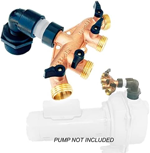 4-Port Hose Adaptor for Irrigation Pump, 1-1/2" Discharge, 4-Way Brass Hose Connector for Pond & Lake Pumps - Image 4