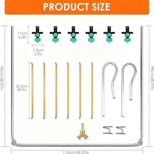 6 Nozzle ATV Sprayer Boom Wand Kit – 122" Spray Coverage for ATV & UTV Sprayers, Row Crop, Adjustable Spray Patterns, Folding Design for Easy Transport (Sprayer Boom with Hook) - Image 3