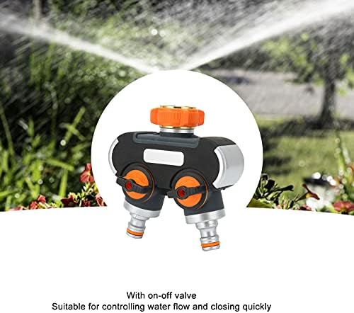 Water Tap Splitter, Hose Splitter 2 Way Valve Aluminum Alloy ABS Faucet Garden Irrigation Balcony Car Washing - Image 4