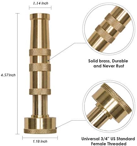 BEAULIFE 50 ft Metal Garden Hose, Solid Brass Fittings, 304 Stainless Steel Heavy Duty, No-Leak & Kink Free, Brass Garden Hose Nozzle Flexible for Yard, RV, Pet Bath, Outdoor Garden - Image 5