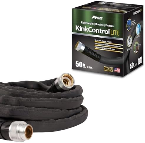 Kink Control Lite, Doesn’t Expand or Burst, Extremely Light Weight, Garden Hose, Water Hose with Superior UV Resistance, Ergonomic Grip, High Burst Strength,Kink Resistance, 50 Ft by TeknorApex