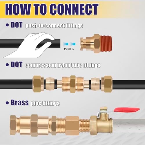 200 Pcs Brass DOT Air Brake Line & Compression Fittings Kit - Image 5