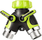 2 Way Y Valve Garden Hose Connector Splitter Adapter, Garden Hose Splitter with Valve, Garden Hose Y Valve Connectors (Color : Green, Size : 10x8.8x4.8cm) by Unknown