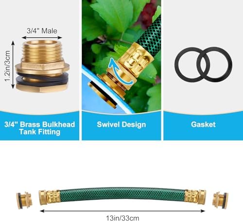 Brass Rain Barrel Spigot Linking Connector Hose Kit - Image 5