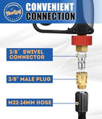 TOOLCY Pressure Washer Hose and Gun Kit 50ft Kink Resistant 3/8" & M22-14mm - Image 6