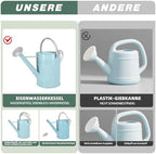 6.5L Light Blue Galvanized Steel Watering Can - Rust-Resistant Rust-Proof Metal Pot with Removable Long Spout & Ergonomic Movable Handle for Indoor Outdoor Plants, Garden Lawn Flowers - Image 5