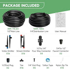 Riboud Quick-Connect 200FT Drip Irrigation System Kit, Automatic Garden Plant Watering System for Greenhouse, Yard, Lawn, with 1/2 inch 1/4 inch Irrigation Tubing Hose and Accessories - Image 2